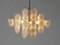 Italian Murano White and Clear Glass Chandelier from Vistosi, 1970s 3