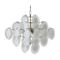 Italian Murano White and Clear Glass Chandelier from Vistosi, 1970s, Image 1