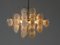 Italian Murano White and Clear Glass Chandelier from Vistosi, 1970s 2