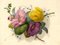 James Holland OWS, Rose & Forget-Me-Not Blumen, Mitte des 19. Jahrhunderts, Aquarell 1