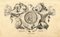 William Barrett, Satyr & amp; Mathematiker Cartouche Design, 1750, Aquarell 1
