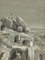 Rock Cave Dwellings with Spearsmen, Early 19th Century, Grisaille Wash Drawing 1