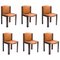 Wood and Sørensen Leather 300 Chairs by Joe Colombo for Karakter, Set of 6, Image 1