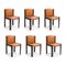 Wood and Sørensen Leather 300 Chairs by Joe Colombo for Karakter, Set of 6 2