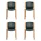 Chairs 300 Wood and Sørensen Leather by Joe Colombo for Karakter, Set of 4 1