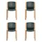 Chairs 300 Wood and Sørensen Leather by Joe Colombo for Karakter, Set of 4, Image 1