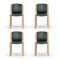 Chairs 300 Wood und Sørensen Leder von Joe Colombo für Karakter, 4er Set 2
