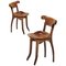 Modernist, Varnished Oak, Batllo Spanish Chairs by Antoni Gaudi, Set of 2 1