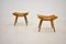 Beech & Straw Stools, Czechoslovakia, 1960s, Set of 2 2