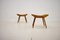 Beech & Straw Stools, Czechoslovakia, 1960s, Set of 2 10