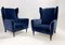 Mid-Century Italian Modern Armchairs in Blue Velvet, 1950s, Set of 2 6