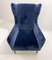 Mid-Century Italian Modern Armchairs in Blue Velvet, 1950s, Set of 2 2