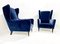 Moderne italienische Mid-Century Sessel in blauem Samt, 1950er, 2er Set 4