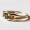 Anello Trilogy vintage in oro 9k con Chromodiopside e quarzo arancione, anni '80, Immagine 3