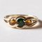 Vintage Trilogie Ring aus 9 Karat Gold mit Chromodiopsid und Orangenem Quarz, 1980er 1