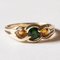 Anello Trilogy vintage in oro 9k con Chromodiopside e quarzo arancione, anni '80, Immagine 9