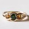 Bague Trilogie Vintage en Or 9k avec Chromodiopside et Quartz Orange, 1980s 2