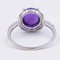 Vintage 9k White Gold Ring with Amethyst and Diamonds, 1990s 4