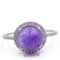 Vintage 9k White Gold Ring with Amethyst and Diamonds, 1990s 1