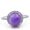 Vintage 9k White Gold Ring with Amethyst and Diamonds, 1990s, Image 1