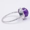 Vintage 9k White Gold Ring with Amethyst and Diamonds, 1990s, Image 3