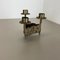 Vintage Brutalist Sculptural Brass & Metal Candleholder, France, 1970s, Image 4