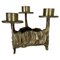 Vintage Brutalist Sculptural Brass & Metal Candleholder, France, 1970s 1