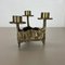 Vintage Brutalist Sculptural Brass & Metal Candleholder, France, 1970s 2