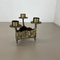 Vintage Brutalist Sculptural Brass & Metal Candleholder, France, 1970s, Image 3