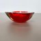 Murano Glass Faceted Sommerso Bowl or Ashtray, Italy, 1970s 7