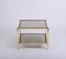 Italian Square Coffee Table in Brass and Smoked Glass, 1970s 3