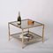 Italian Square Coffee Table in Brass and Smoked Glass, 1970s 15