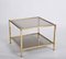 Italian Square Coffee Table in Brass and Smoked Glass, 1970s 9