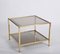 Italian Square Coffee Table in Brass and Smoked Glass, 1970s, Image 9