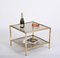 Italian Square Coffee Table in Brass and Smoked Glass, 1970s 12