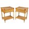 Bedside Tables in Bamboo and Rattan, Italy, 1970s, Set of 2 1