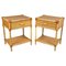 Tables de Chevet en Bambou et Rotin, Italie, 1970s, Set de 2 1