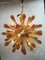 Murano Glass Sputnik Chandelier with Amber Air Drops Gold Metal Frame from Simoeng 4