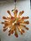 Sputnik Kronleuchter aus Muranoglas mit bernsteinfarbenen Metalltropfen von Simoeng 4
