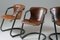 Cognac Leather Dining Chairs, Italy, Set of 4, Image 6