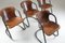 Cognac Leather Dining Chairs, Italy, Set of 4 16