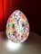 Florale Mehrfarbige Murano Glas Egg Tischlampe von Simoeng 2