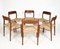 Model 71 Dining Chairs in Teak and Papercord by Niels Otto (N. O.) Møller for J.L. Møllers, Denmark, 1960s, Set of 6 5