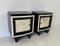 Art Deco Parchment and Black Lacquer Nightstands, Italy, 1930s, Set of 2 5