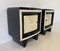 Art Deco Parchment and Black Lacquer Nightstands, Italy, 1930s, Set of 2 6