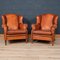 20th Century Dutch Sheepskin Leather Wingback Chairs, Set of 2 2