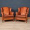 20th Century Dutch Sheepskin Leather Wingback Chairs, Set of 2, Image 2
