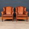 20th Century Dutch Sheepskin Leather Wingback Chairs, Set of 2 3