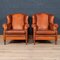20th Century Dutch Sheepskin Leather Wingback Chairs, Set of 2, Image 3