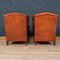 20th Century Dutch Sheepskin Leather Wingback Chairs, Set of 2 5